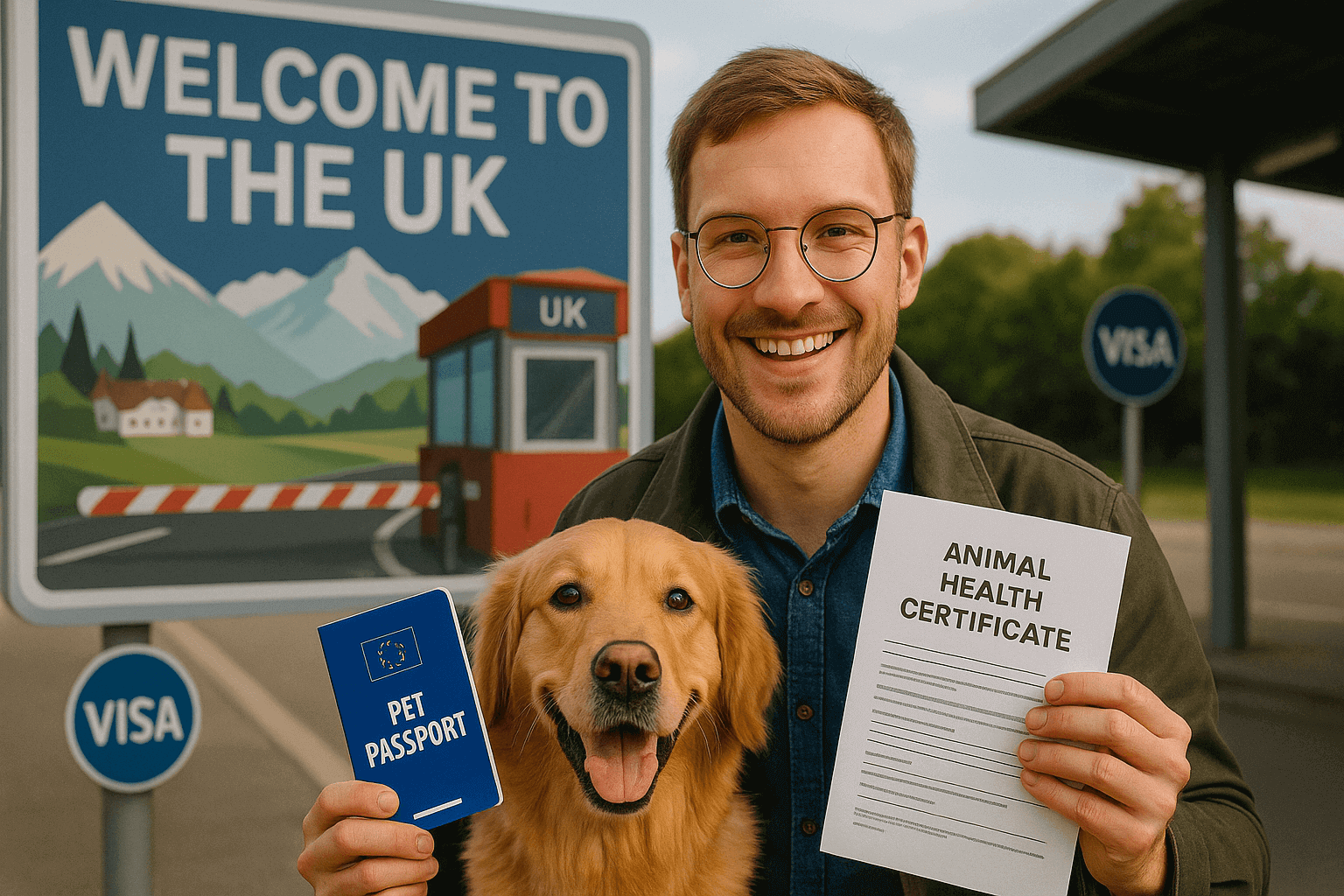 mit dem Hund nach England